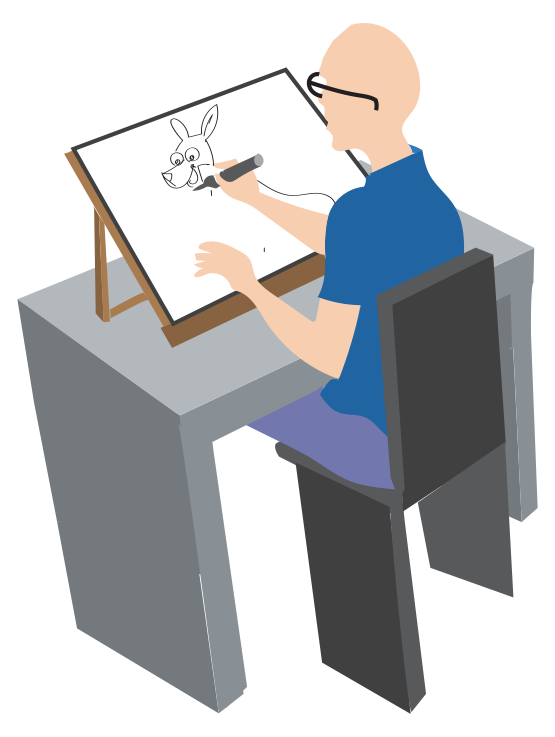 Image of a man drawing
